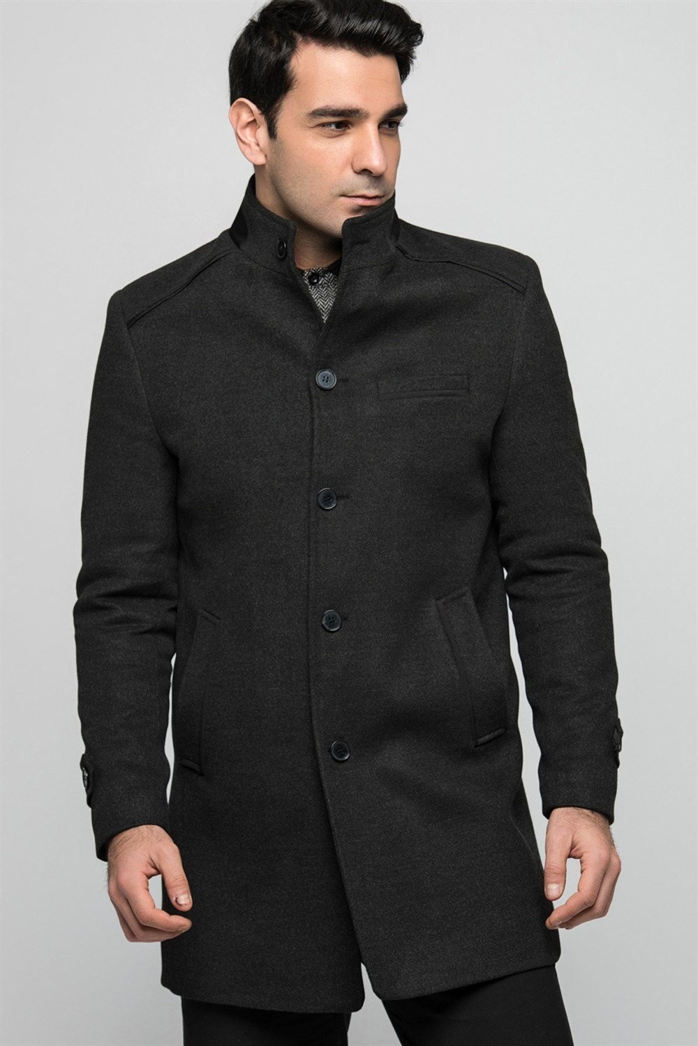 PLT8333 DEWBERRY MEN'S COAT-ANTHRACITE