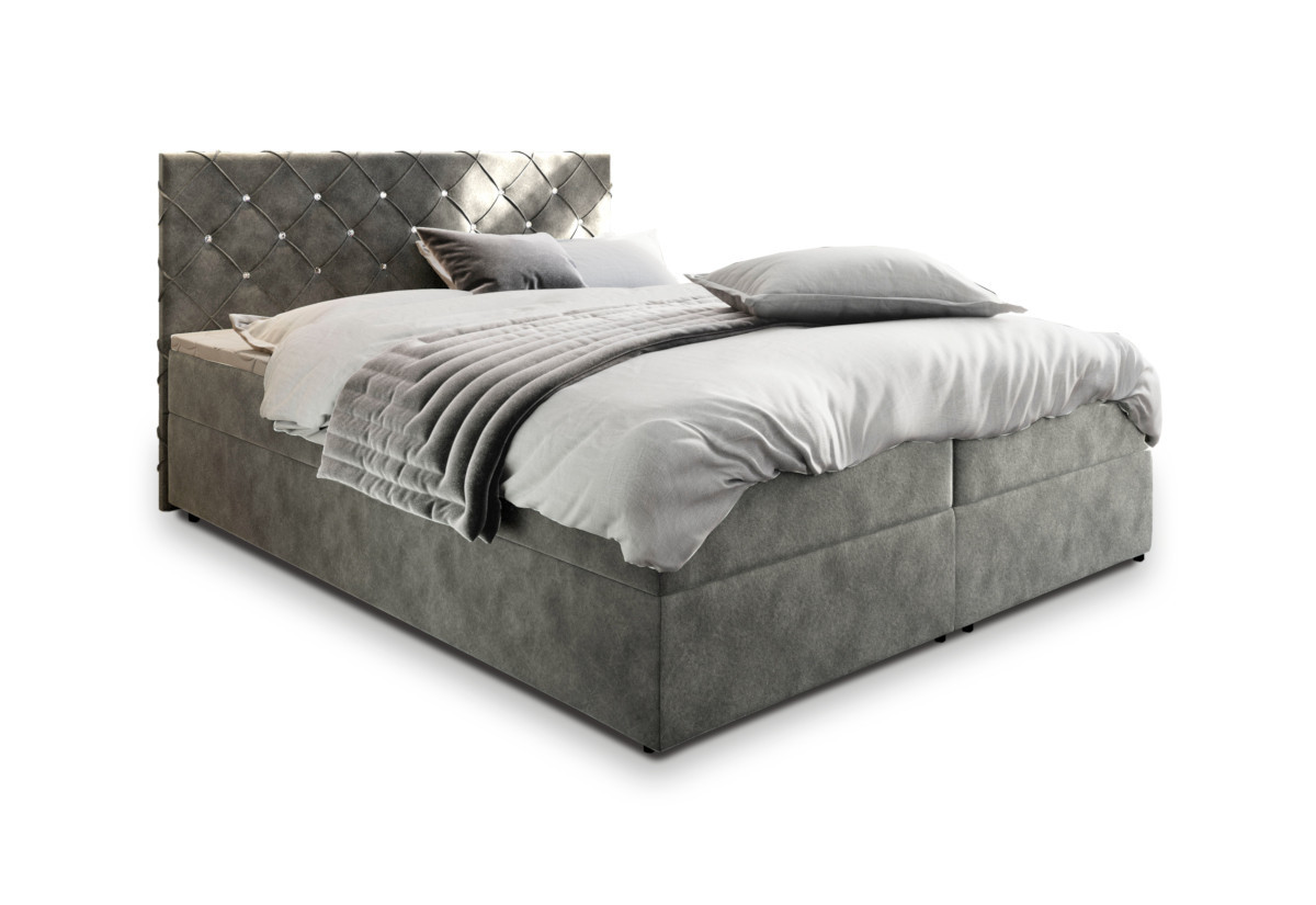 Expedo Čalúnená posteľ boxspring IRANA, 140x200,  magic velvet 2217