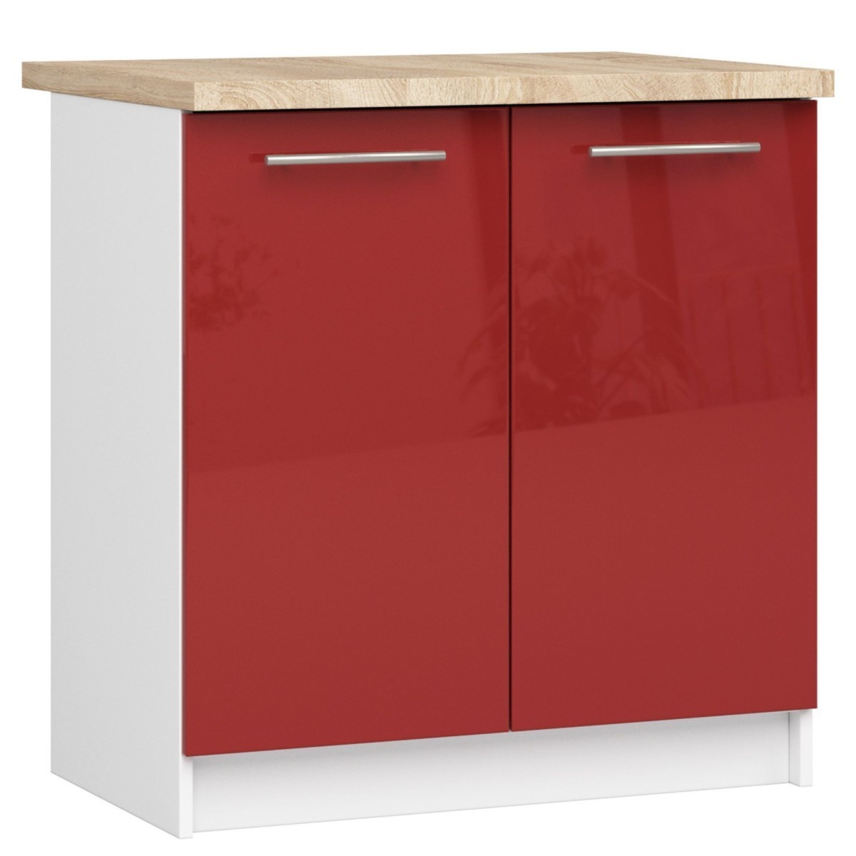 Kuchyňská skříňka Olivie S 80 cm 2D bílo-červená