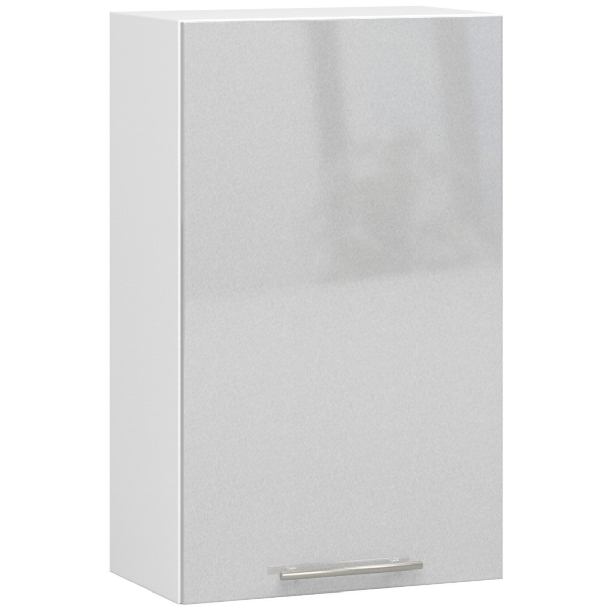Závěsná kuchyňská skříňka Olivie W 50 cm bílá/metalický lesk
