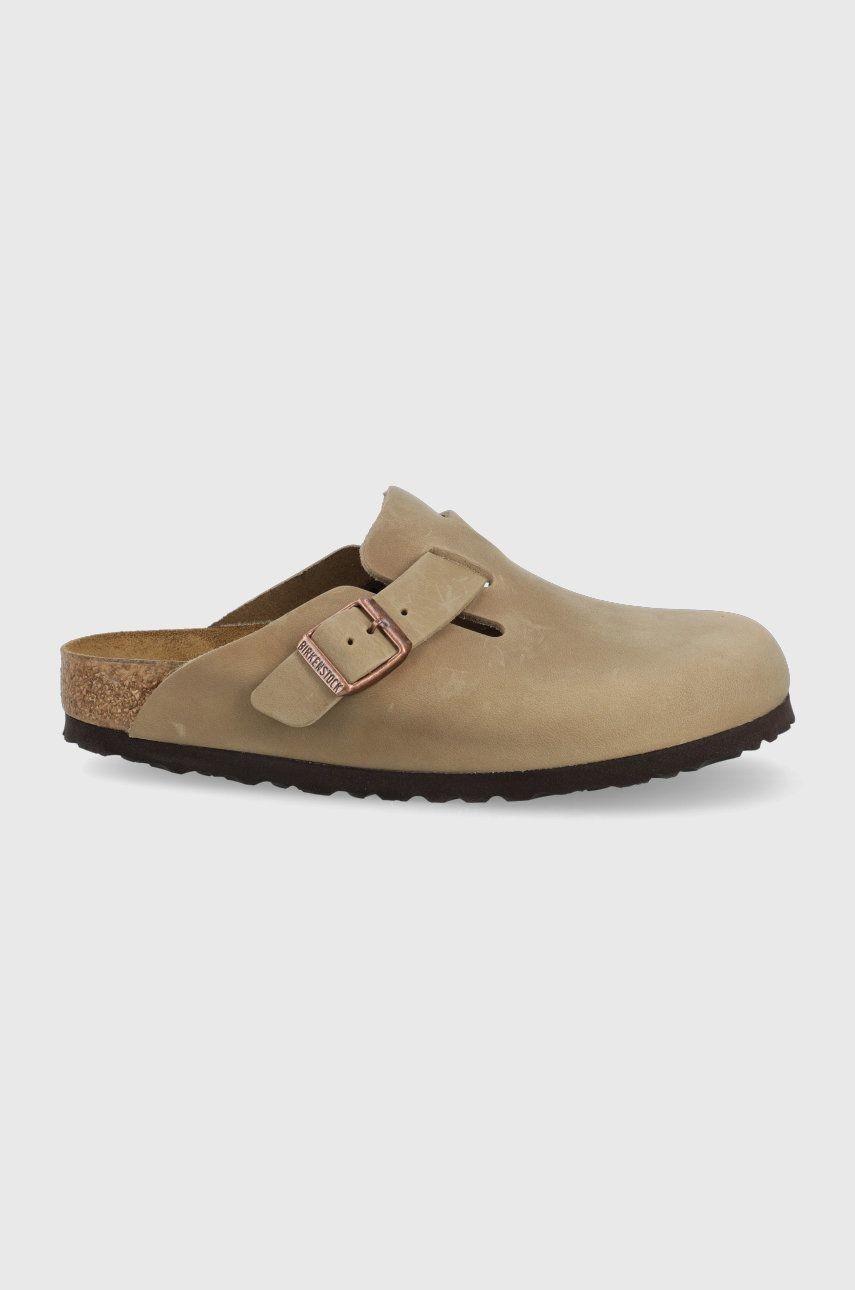 Semišové šľapky Birkenstock Boston 960813-oil.tab.br, dámske, hnedá farba,