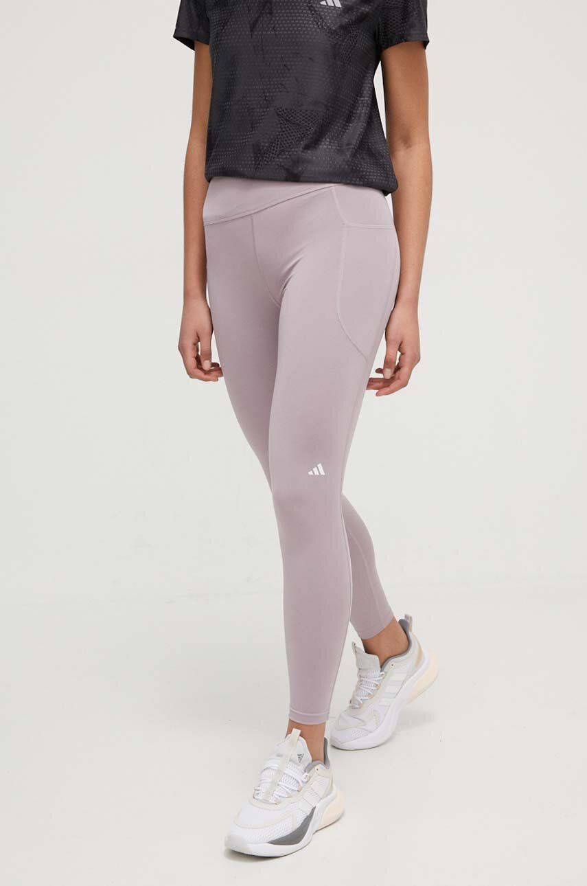 Bežecké legíny adidas Performance Daily Run fialová farba, jednofarebné