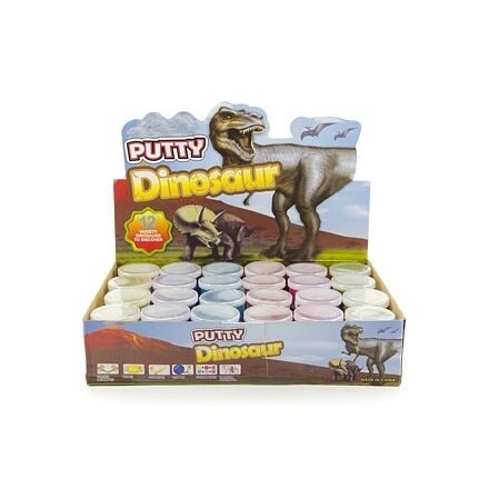 Teddies Sliz - hmota 80g dinosaurus 6cm, 6 farieb
