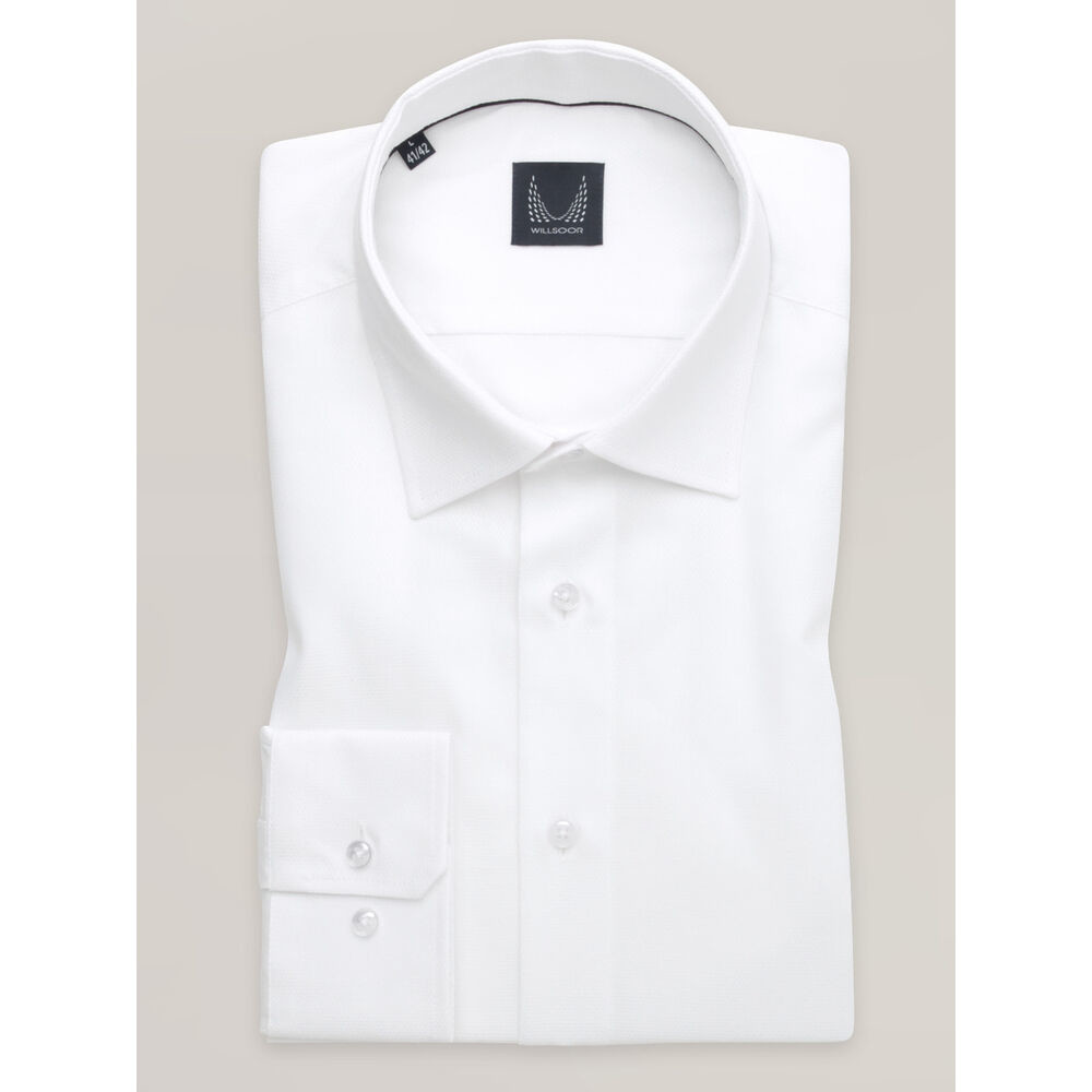 Nadčasová pánska košeľa slim fit v bielej farbe 16230