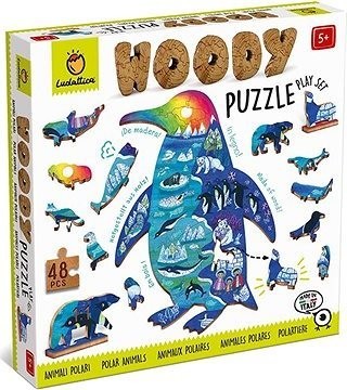 Ludattica Woody Polárne Zvieratká, drevené puzzle, 48 dielikov