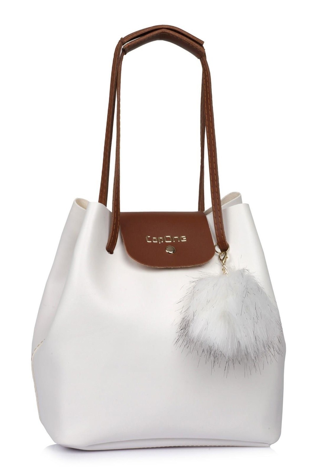 Capone Outfitters Capone Padova Leather White Women's Shoulder Bag