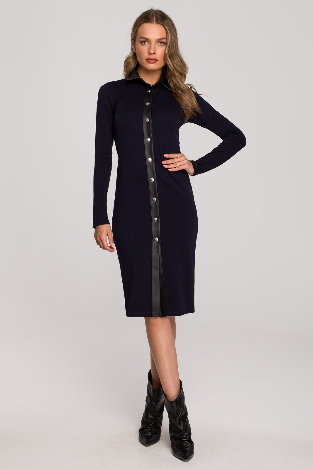 Stylove Woman's Dress S322 Navy Blue