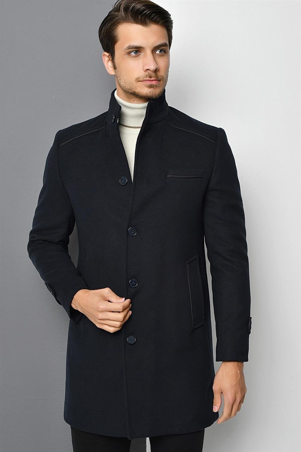 PLT8333 DEWBERRY MEN'S COAT-NAVY BLUE