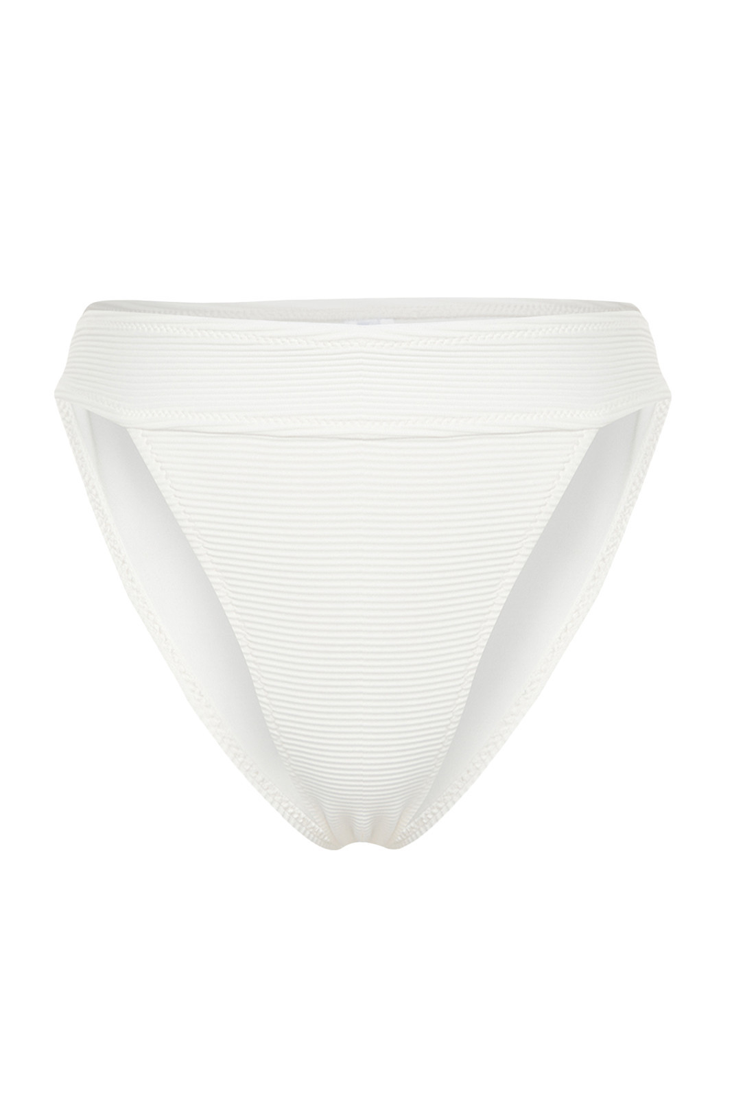 Trendyol Ecru Textured High Leg Bikini Bottom