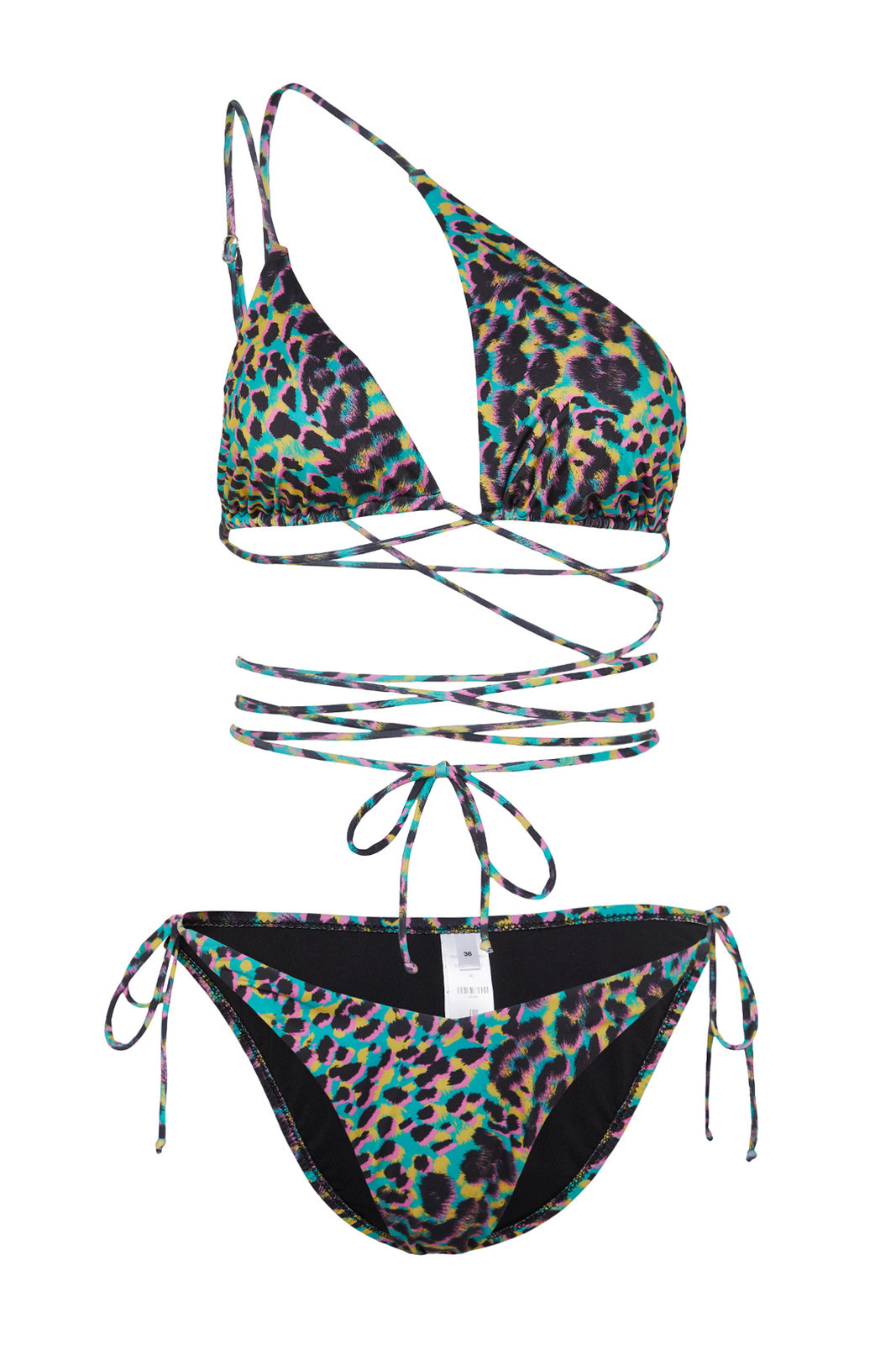 Trendyol Animal Print Triangle Cut Out/Windowed Bikini Set