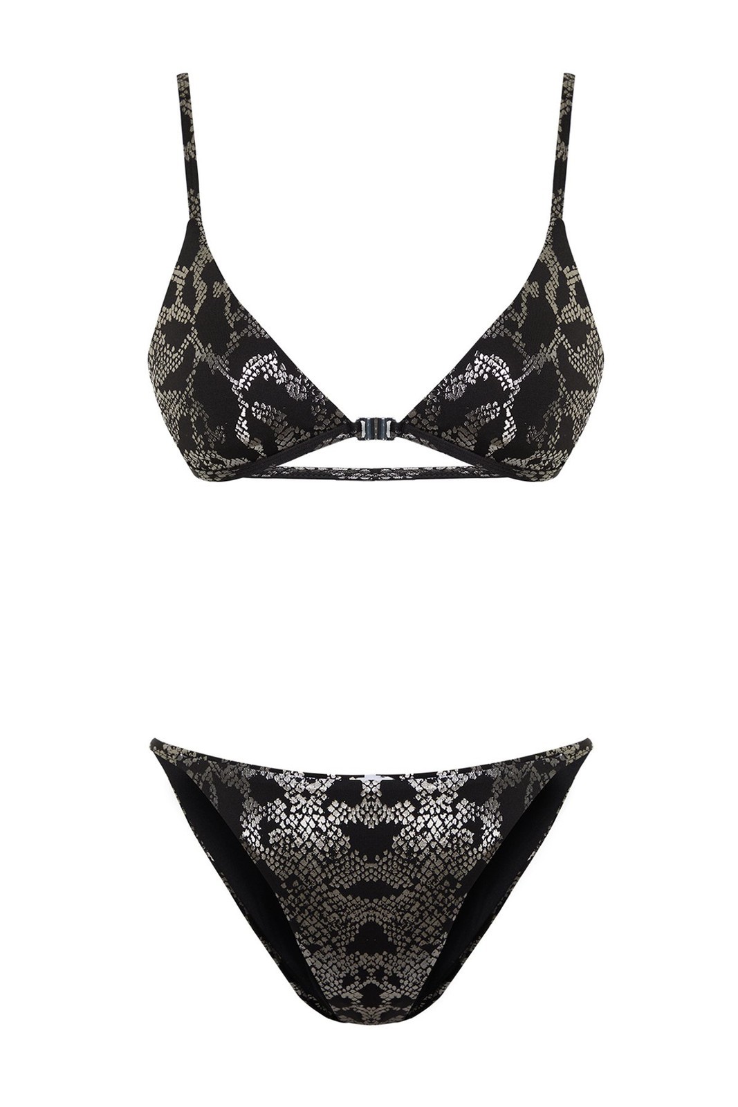 Trendyol Animal Patterned Triangle Shiny Lacquer Printed Bikini Set