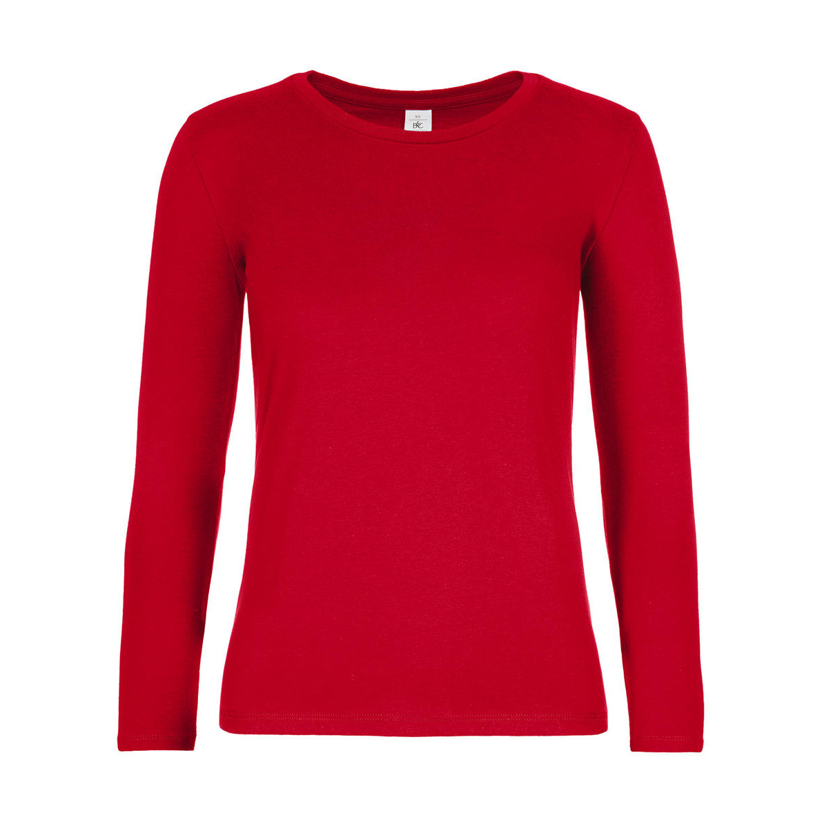 Tričko dámske B&C dlhý rukáv E190 - červené, S