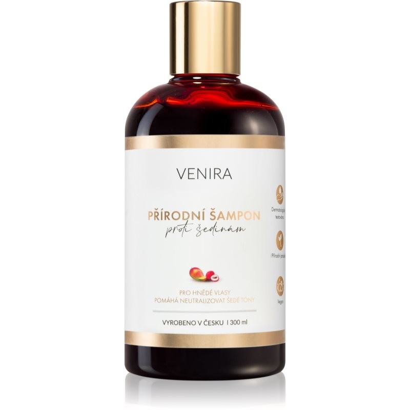Venira Prírodný šampón proti šedinám šampón pre hnedé odtiene vlasov Mango and lychee 300 ml