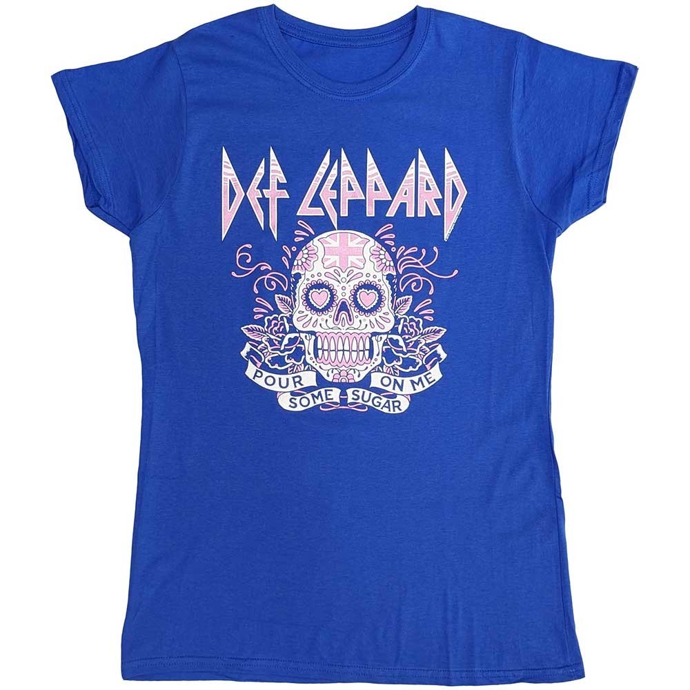 Def Leppard tričko Pour Some Sugar On Me Skull Tour 2019 Modrá S