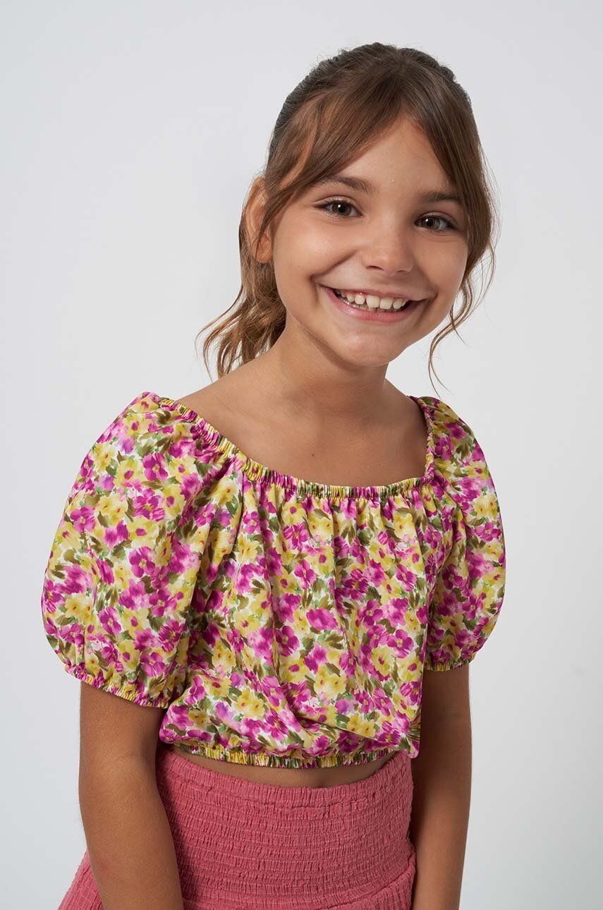 Detská blúzka Mayoral žltá farba, vzorovaná