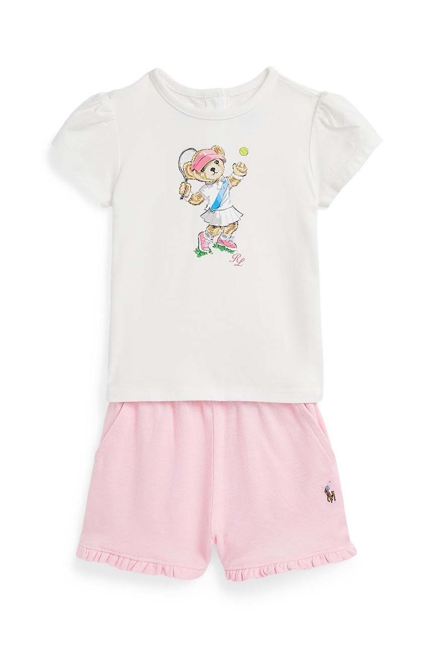 Detská bavlnená súprava Polo Ralph Lauren biela farba