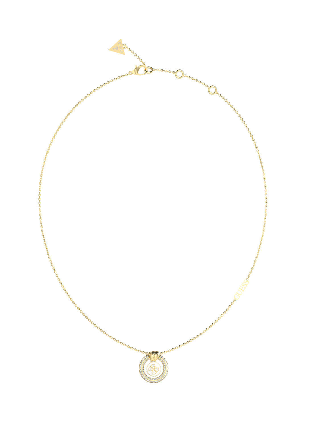 Guess Fashion pozlátený náhrdelník so zirkónmi Knot You JUBN04052JWYGWHT/U