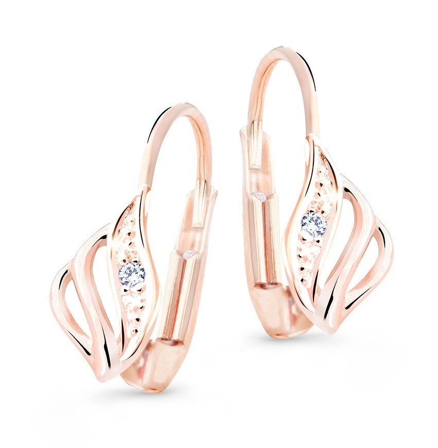 Cutie Jewellery Luxusné náušnice z ružového zlata s trblietavými zirkónmi Z8024-R-50-10-X-L4