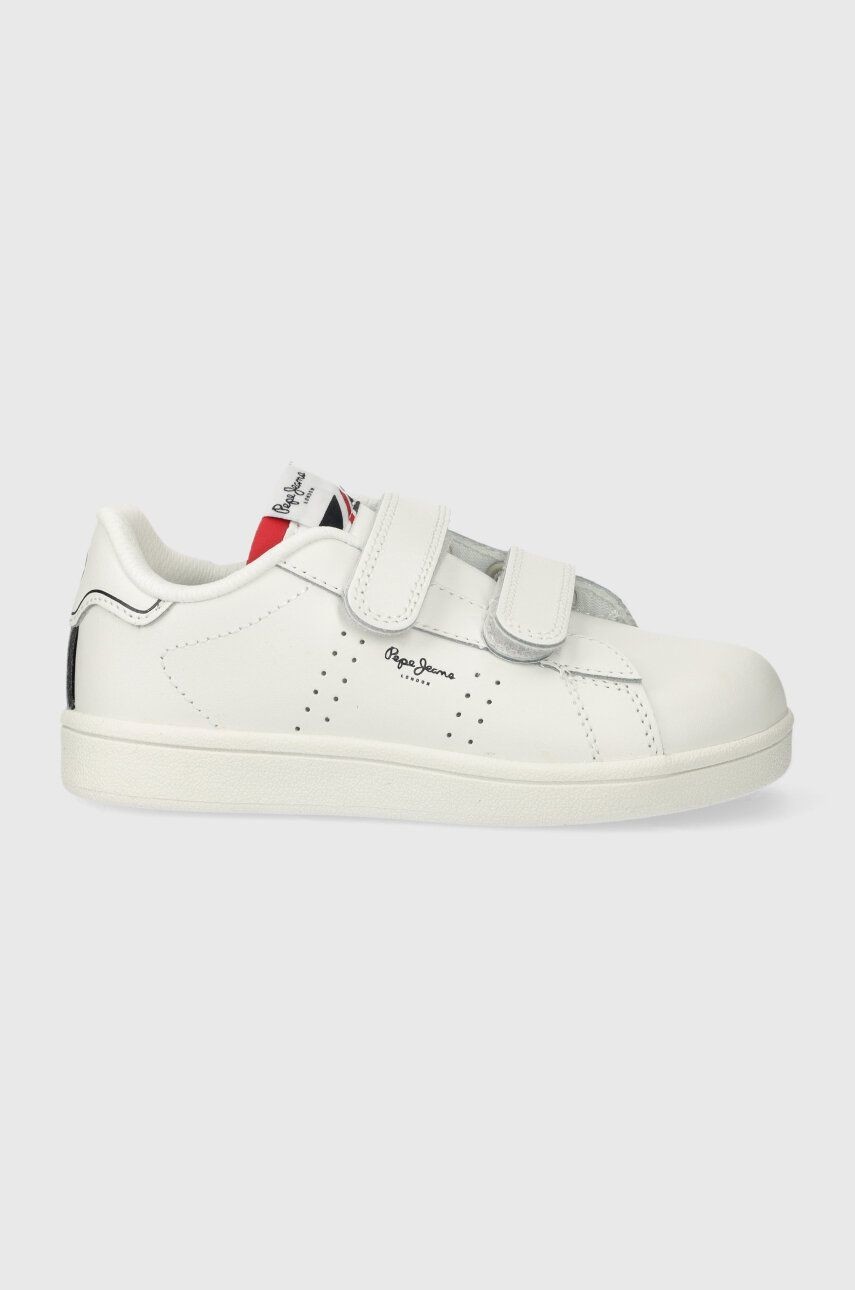 Detské kožené tenisky Pepe Jeans PLAYER BASIC BK biela farba