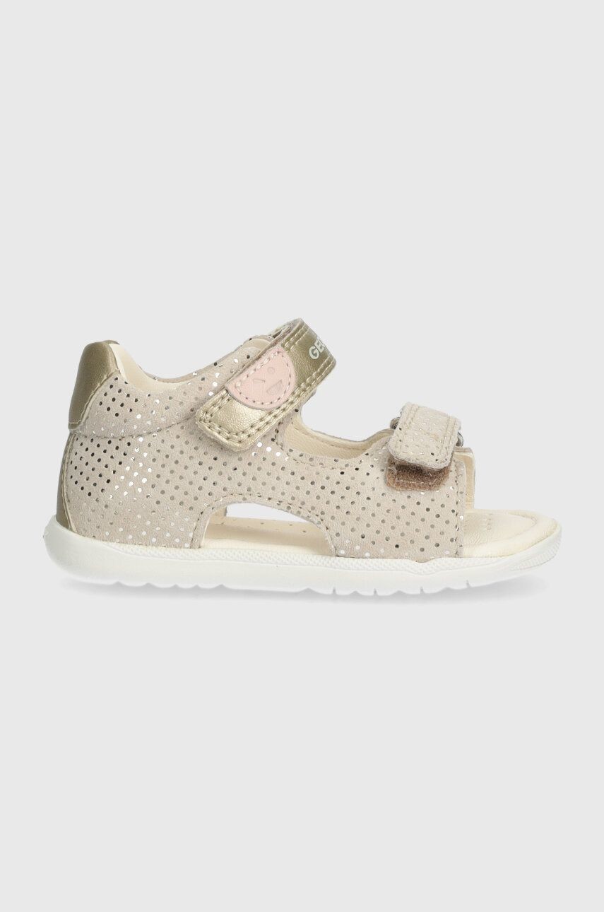 Semišové sandále Geox SANDAL MACCHIA béžová farba