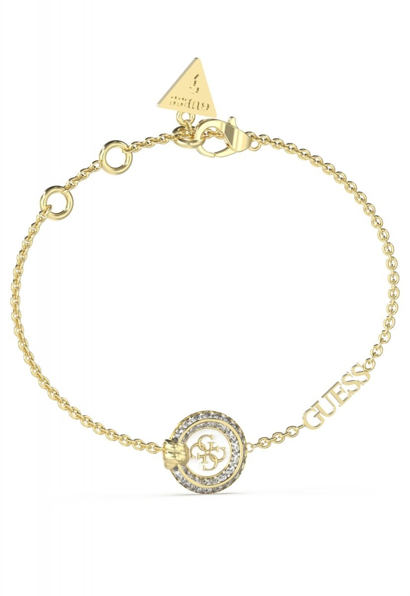 Guess Fashion pozlátený náramok so zirkónmi Knôt You JUBB04053JWYGWHS