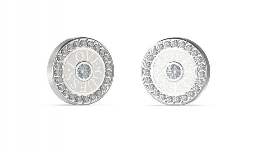 Guess Módne oceľové náušnice Love Guess JUBE04081JWRHT/U