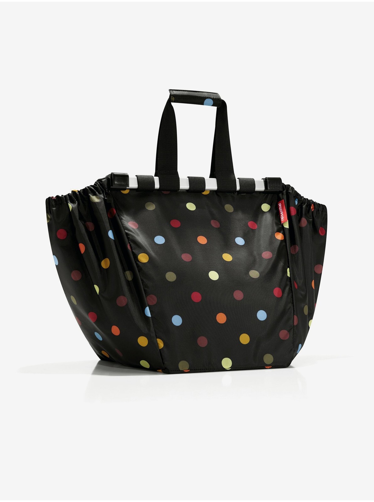 Čierna unisex bodkovaná nákupná taška Reisenthel Easyshoppingbag