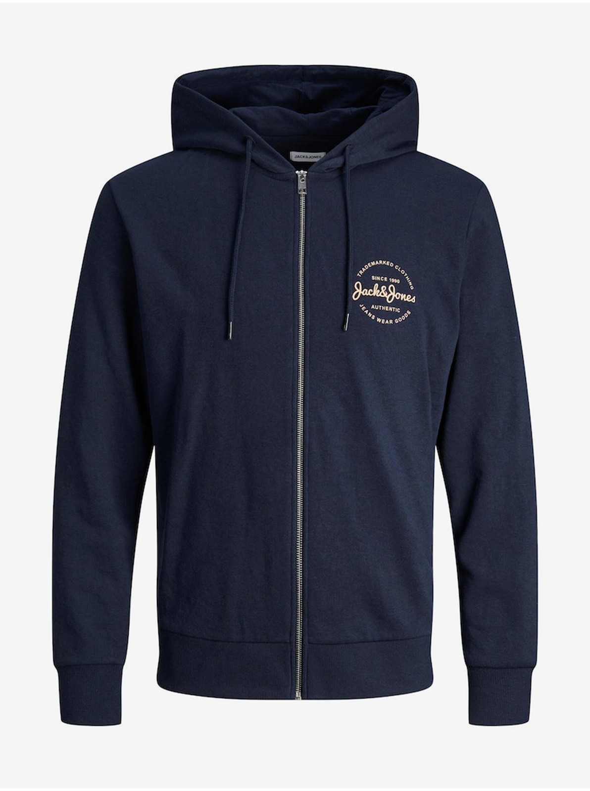 Tmavomodrá pánska mikina na zips s kapucňou Jack & Jones Forest
