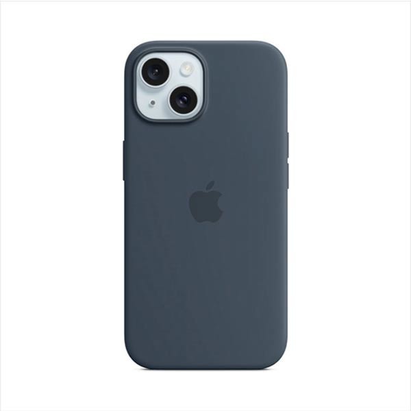 Apple iPhone 15 Silicone Case with MagSafe - Storm Blue MT0N3ZM/A