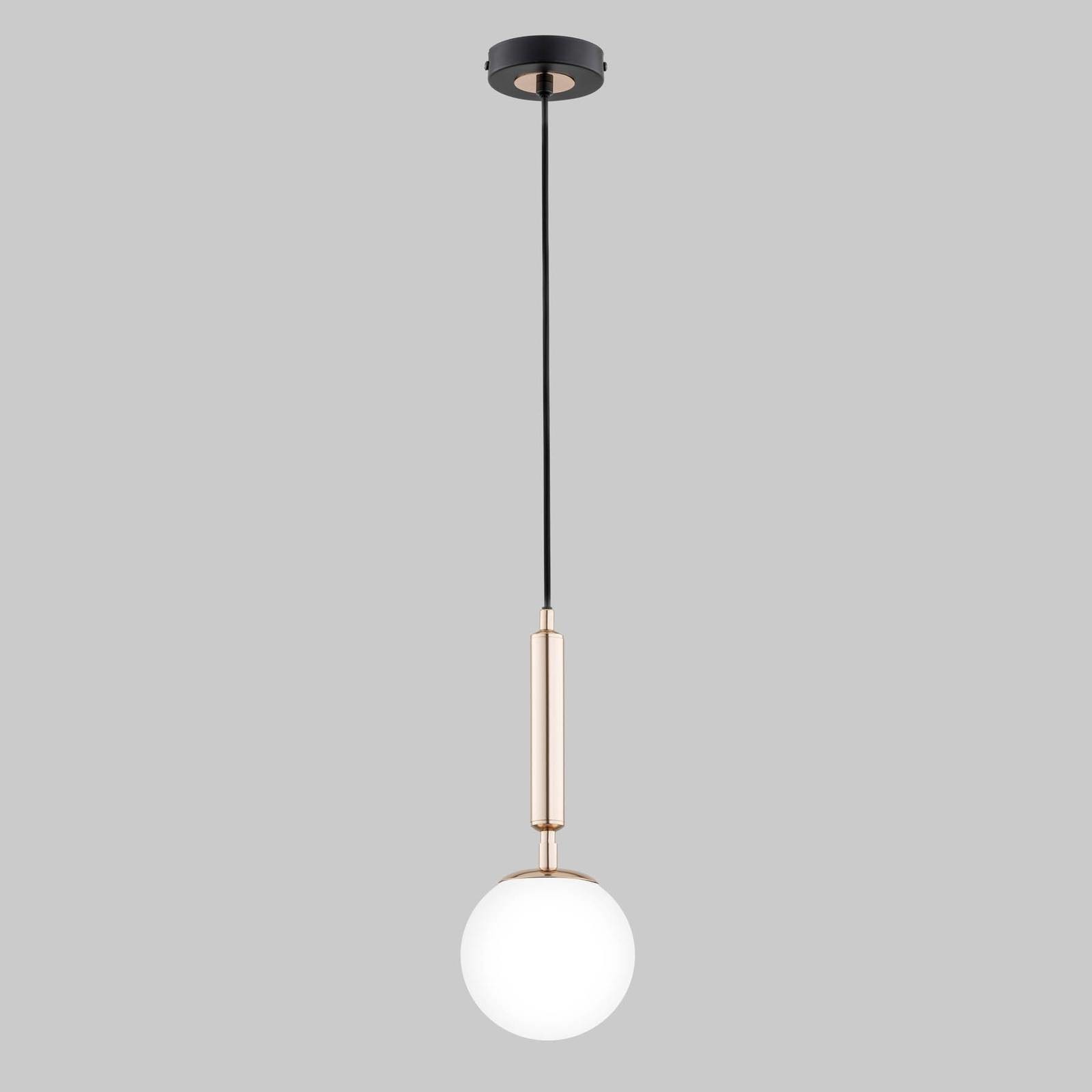 Závesná lampa Volda Picolo 1fl čierna/zlatá/biela 15cm