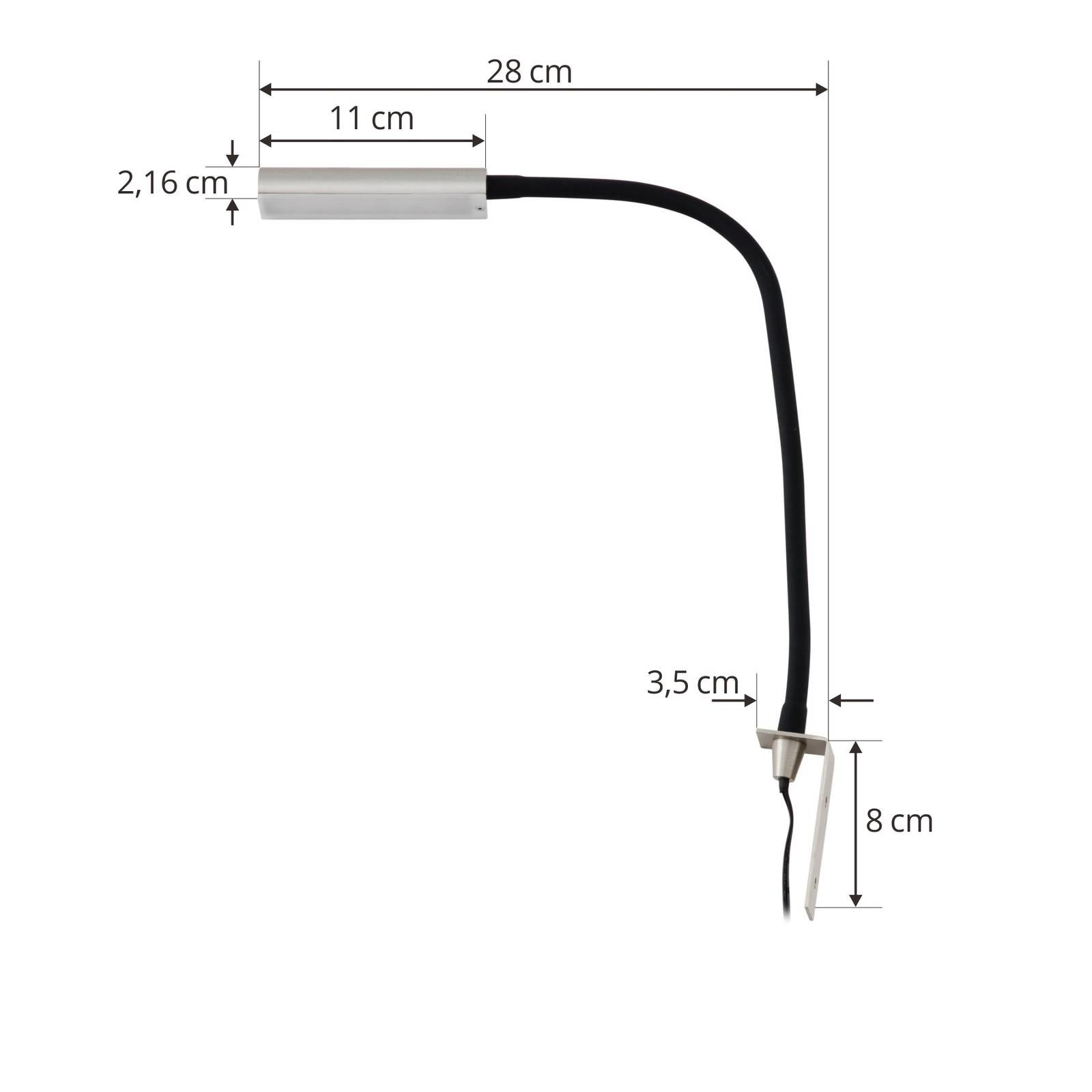 Lindby Flexola LED lampa na čítanie nikel hranatá