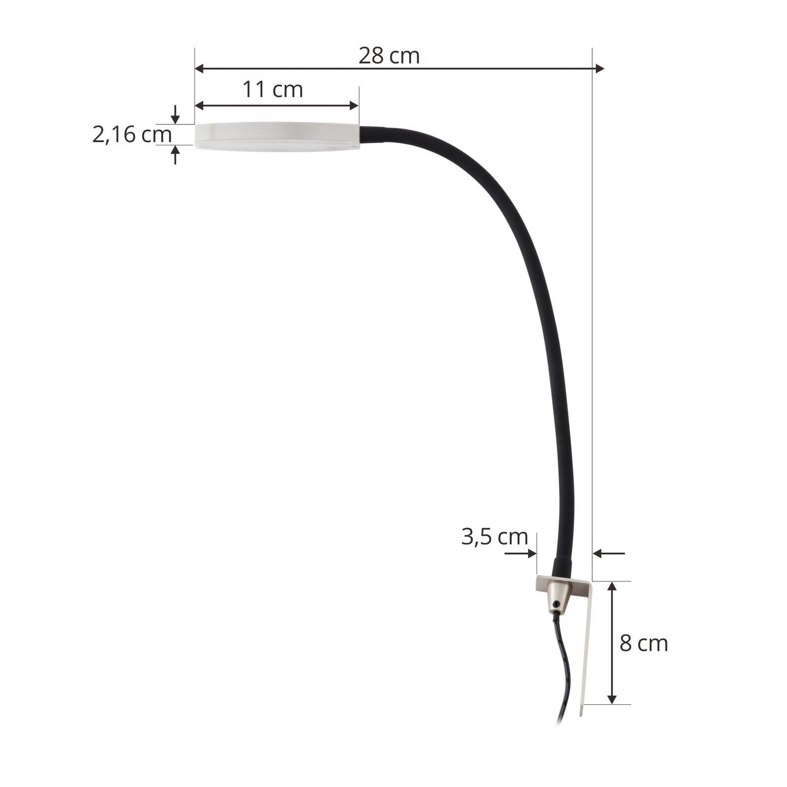 Lindby Flexola LED lampa na čítanie, nikel okrúhla