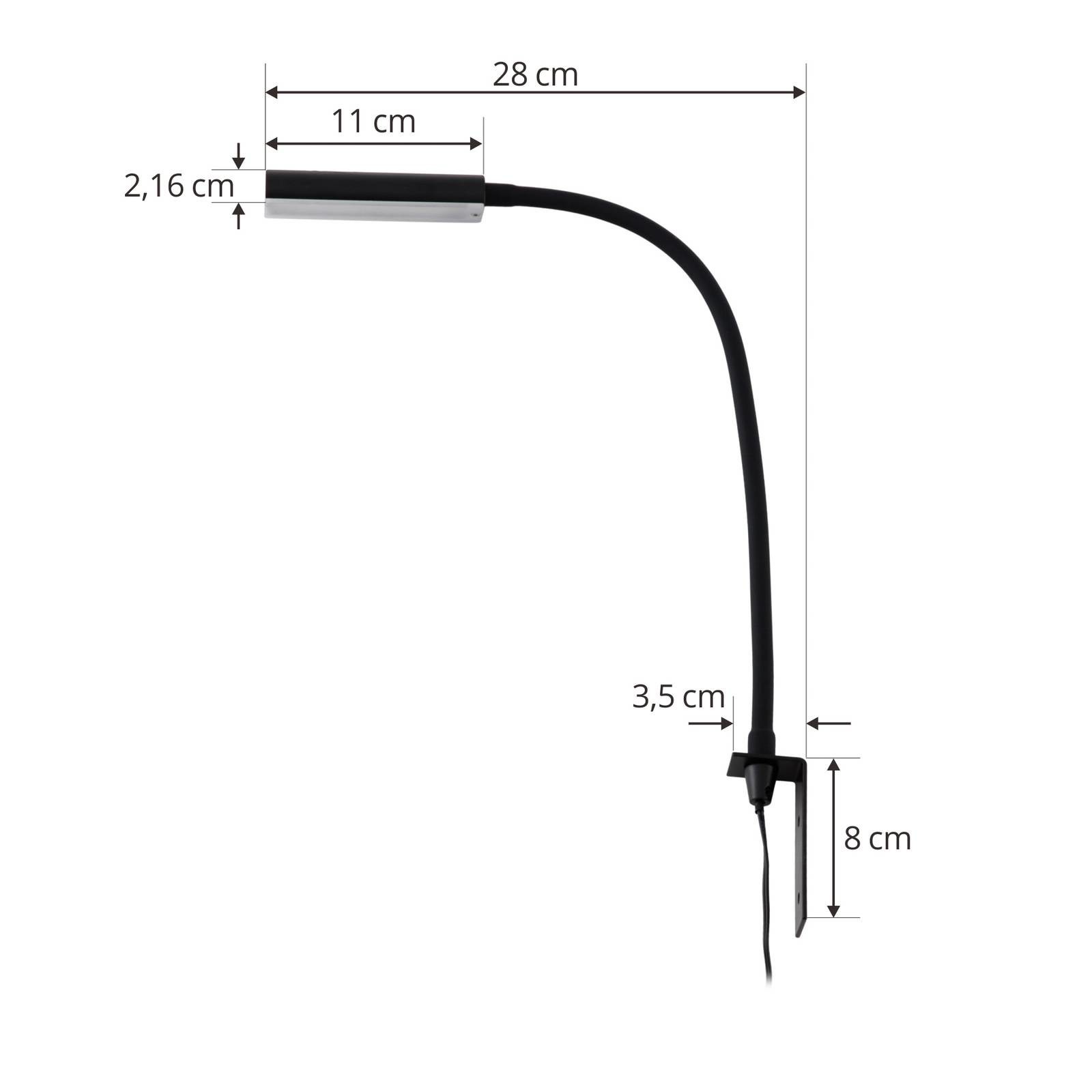 Lindby Flexola LED lampa na čítanie čierna hranatá