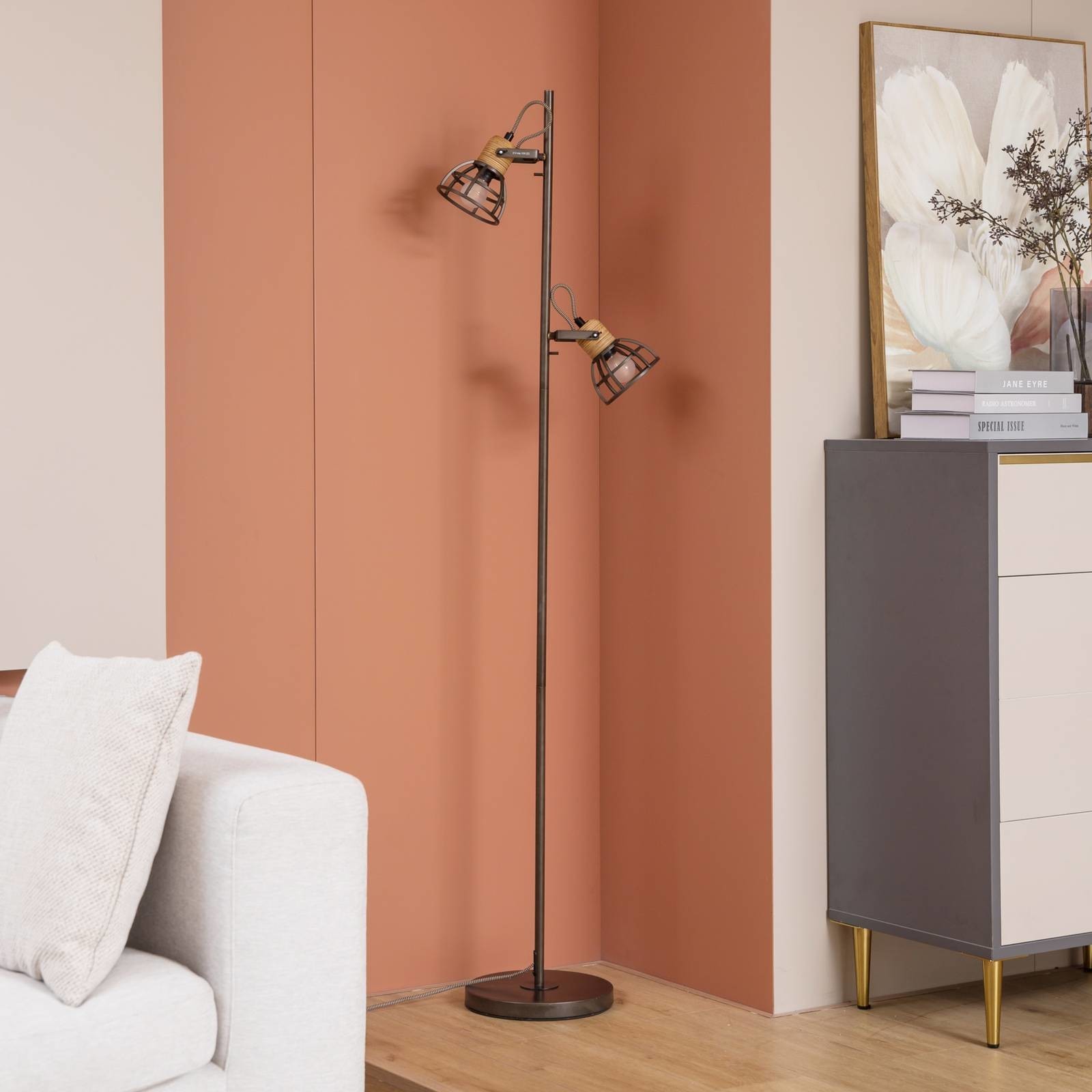 Lucande Arinthea stojacia lampa, 2-plameňová