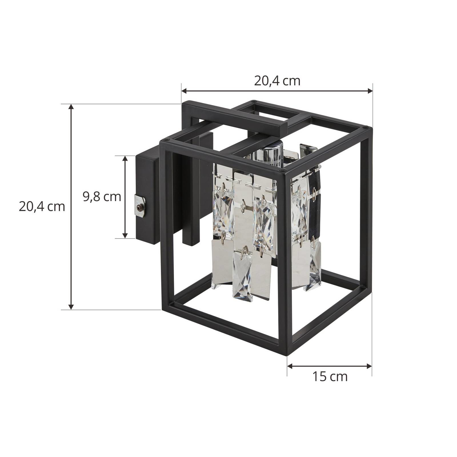 Nástenné svietidlo Lucande Arcan, chróm/čierna