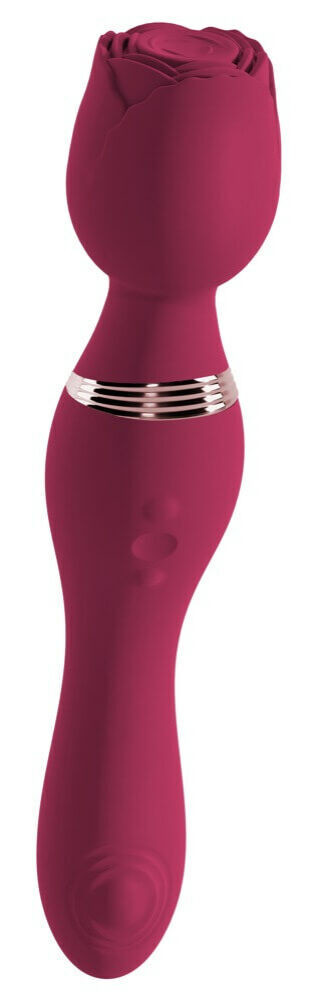 You2Toys Rosenrot - rechargeable rose fiber massaging vibrator (red)