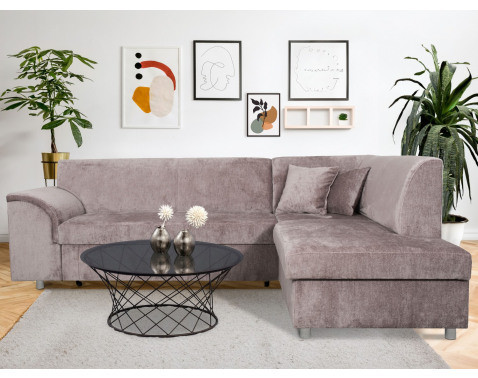 Rohová sedacia súprava Bernett, ružová látka, pravý roh%
