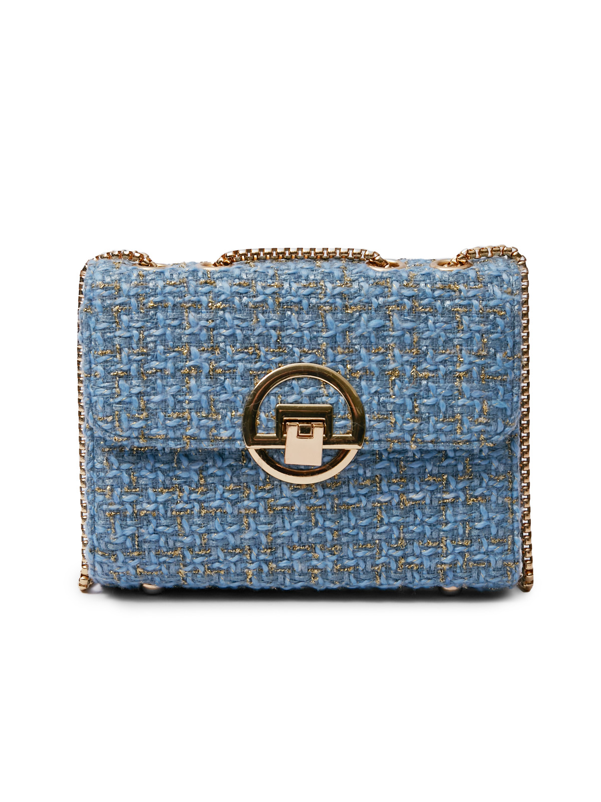Orsay Light blue women's tweed handbag - Women