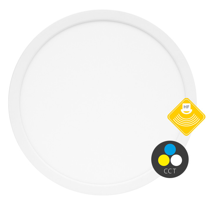 Ecolite Biely vstavaný LED panel okrúhly 330mm 12-18W CCT s pohybovým čidlom WPCB2-24W/HF/BI