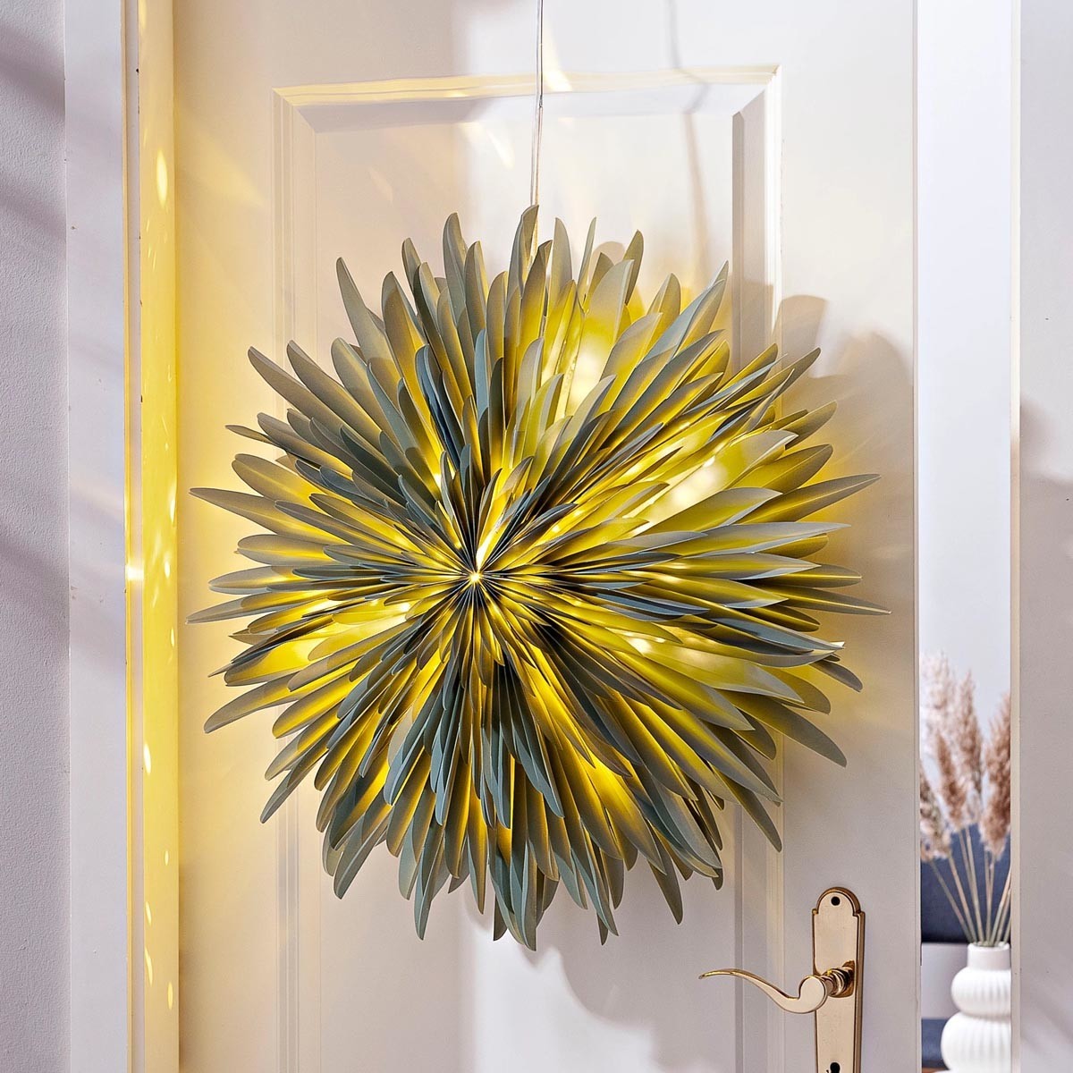 Weltbild LED dekorace květina Dahlia, zelená, 60 cm