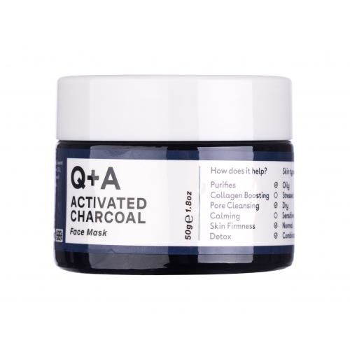 Q+A Activated Charcoal 50 g pleťová maska pre ženy na všetky typy pleti; na mastnú pleť; na problematickú pleť s akné; na rozjasnenie pleti; Prírodný