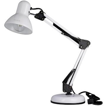 Tesla stolná retro lampička Tereza, E27, kovová, biela