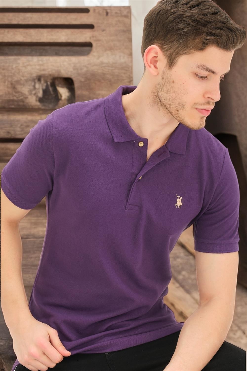 T8561 DEWBERRY MEN'S TSHIRT-LIGHT PURPLE