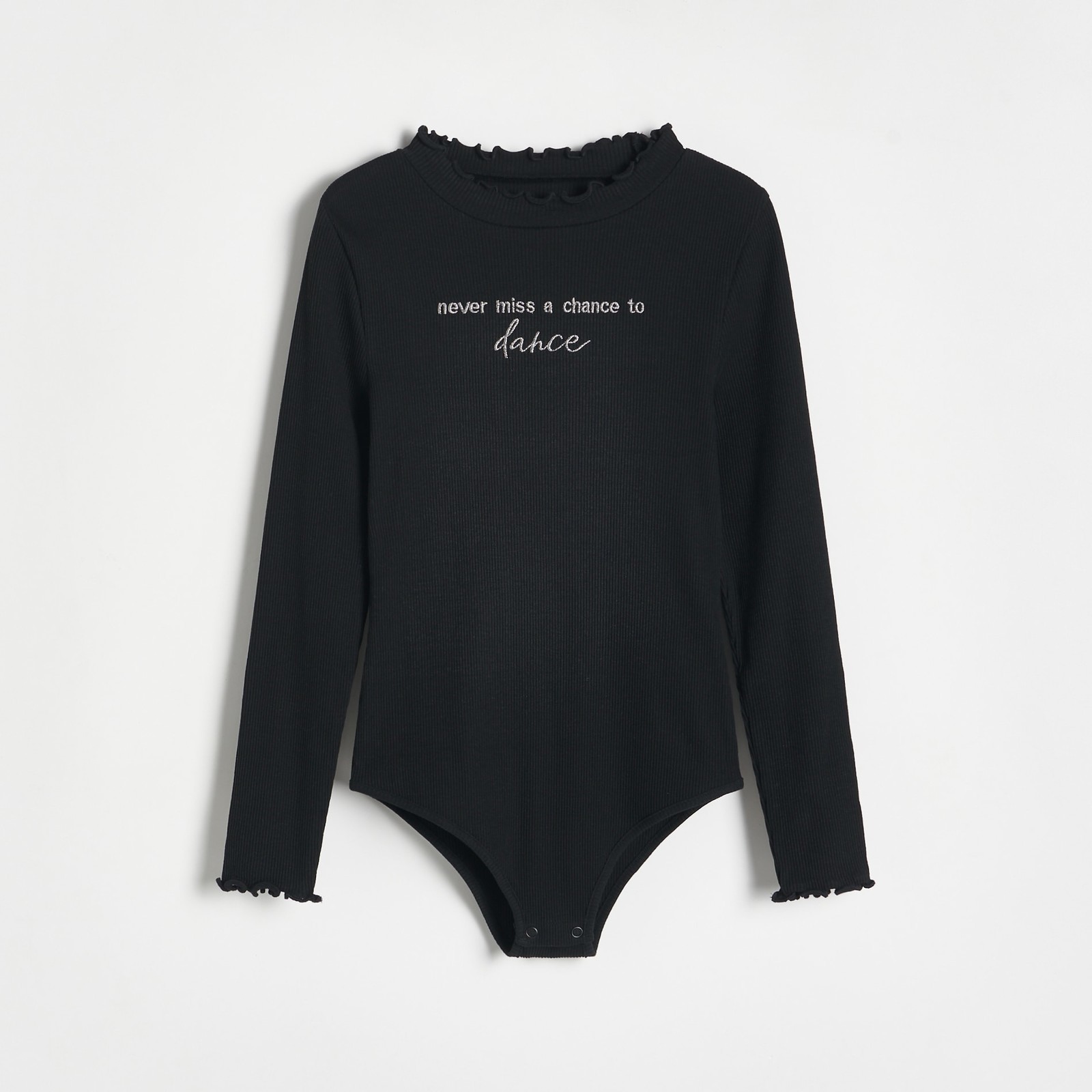 Reserved - Bavlnené body s výšivkou - Čierna