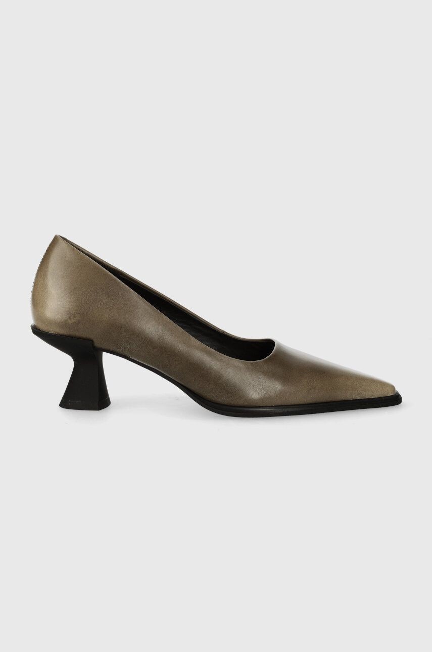 Kožené lodičky Vagabond Shoemakers TILLY šedá farba, na podpätku