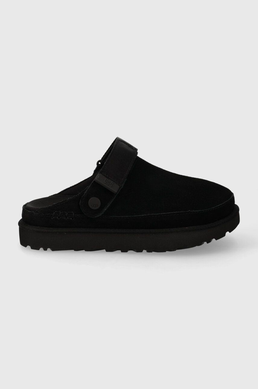 Semišové papuče UGG Goldenstar Clog čierna farba, 1138252