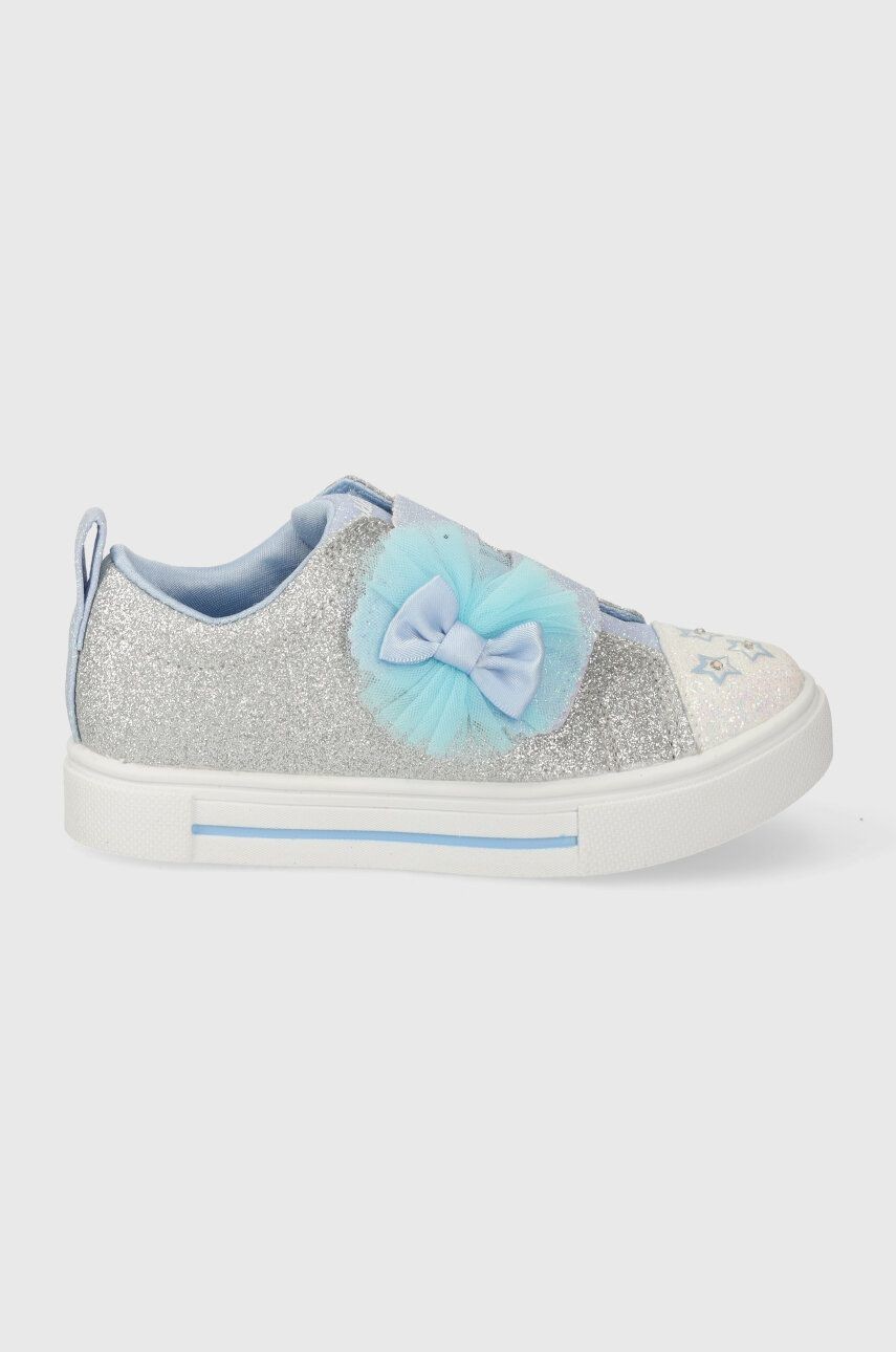 Detské tenisky Skechers TWINKLE SPARKS GLITTER GEMS strieborná farba