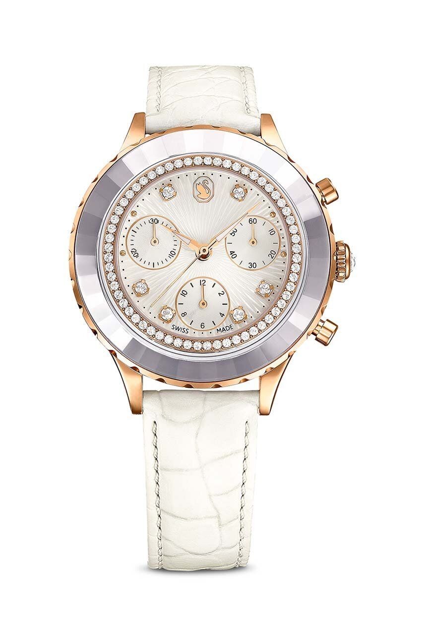 Hodinky Swarovski OCTEA CHRONO dámske, biela farba