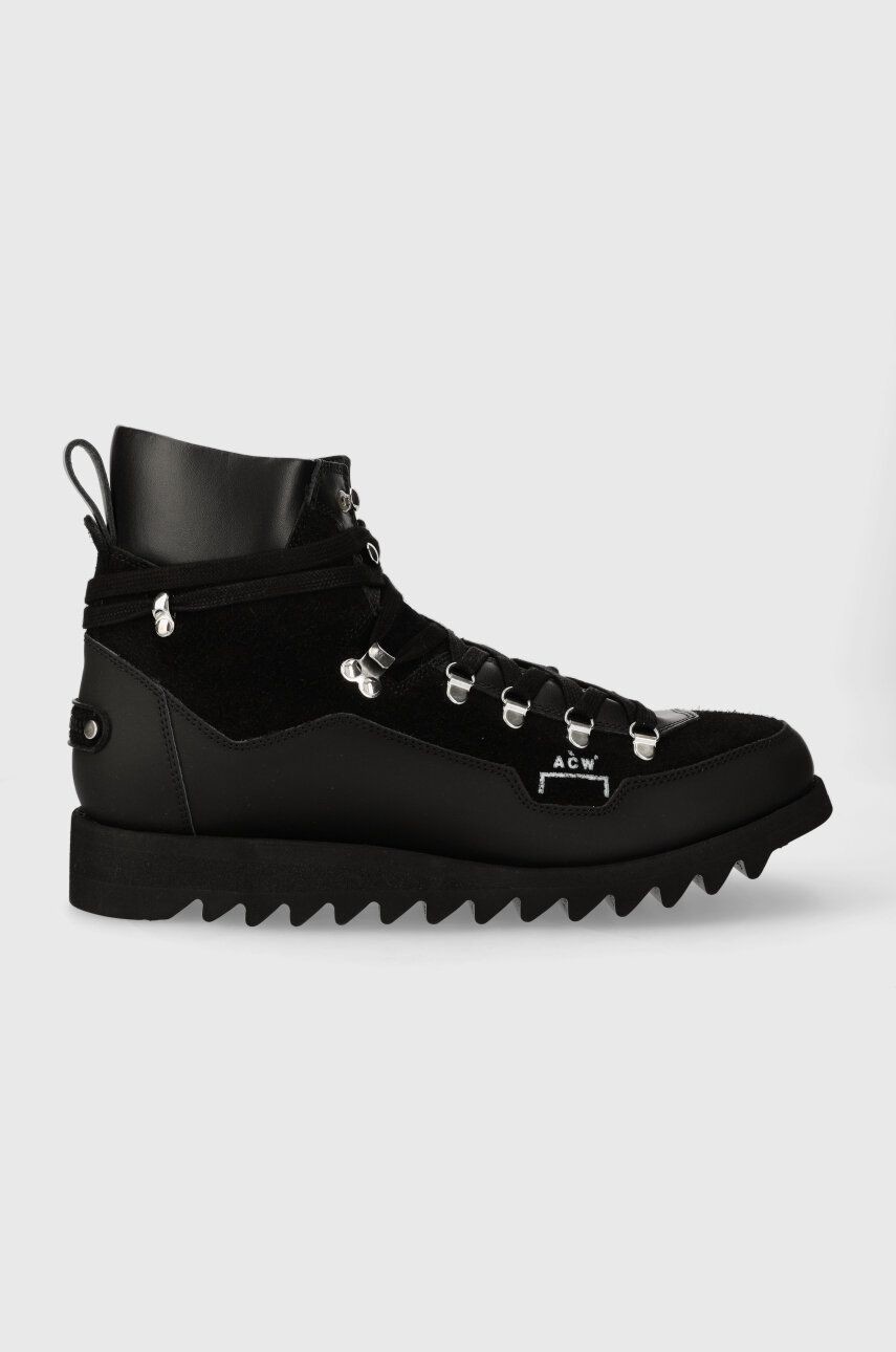 Semišové topánky A-COLD-WALL* ALPINE BOOT pánske, čierna farba, ACWUF093