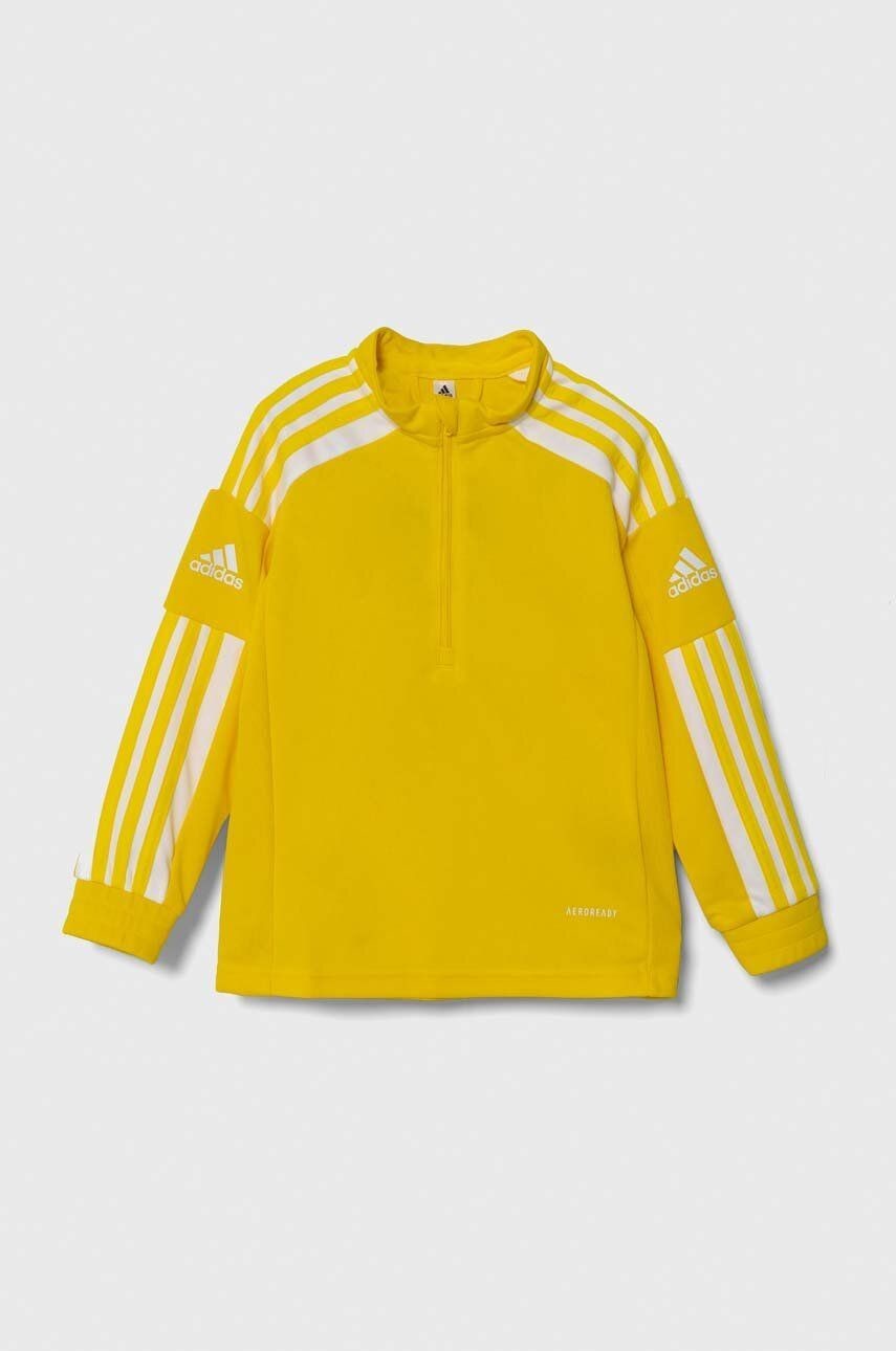 Mikina adidas Performance SQ21 TR TOP Y žltá farba, vzorovaná